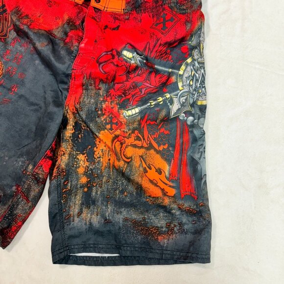 MMA Elite Men's Red Cobra Print Swim Trunks Size M - Beachwear, Surfing Attire - Picture 7 of 16